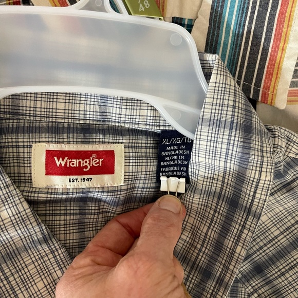 Wrangler Mens Cowboy Wash Plaid Shirt Casual Button Down XL NWT - Picture 4 of 4